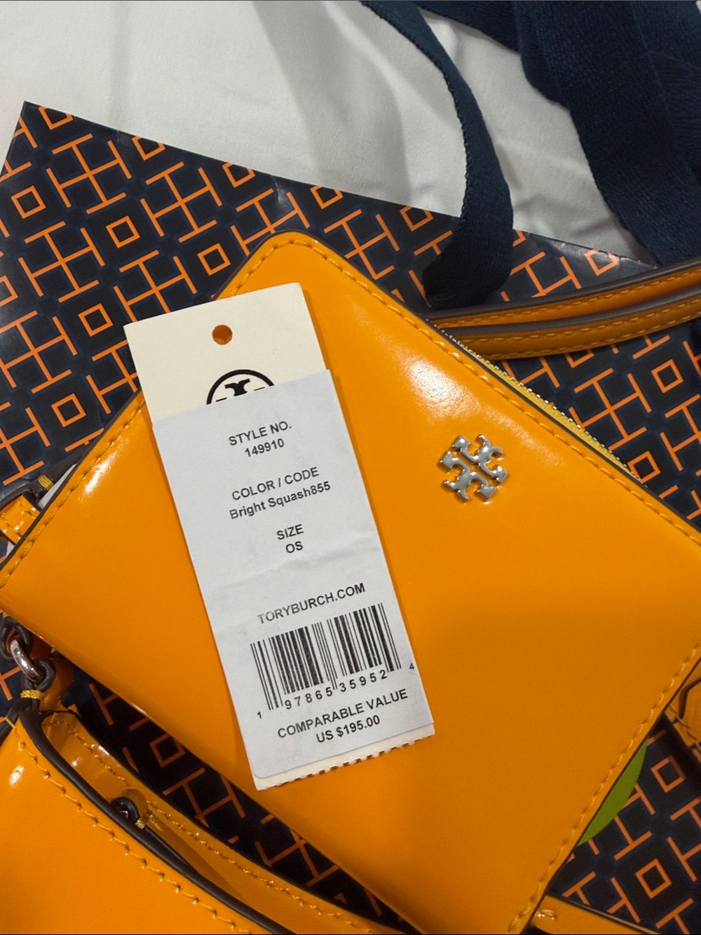 Tory Burch Handbag + Wallet + Card Case In Bright Squash - New - Picture 12 of 14